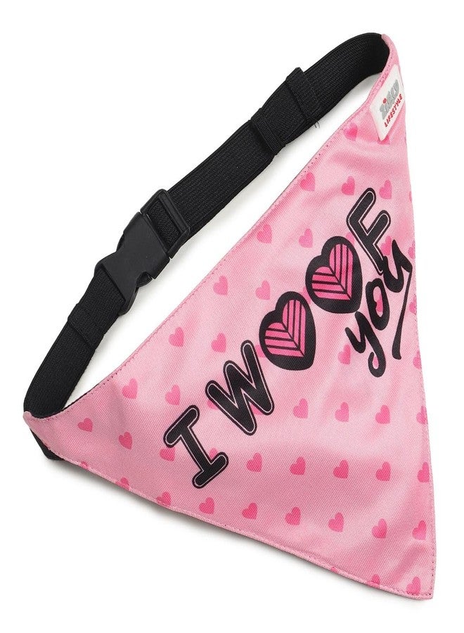 Zigly Lifestyle I Woof You Dog Bandana | Bandana for Dog Accessories and Gifts - S - Image 1